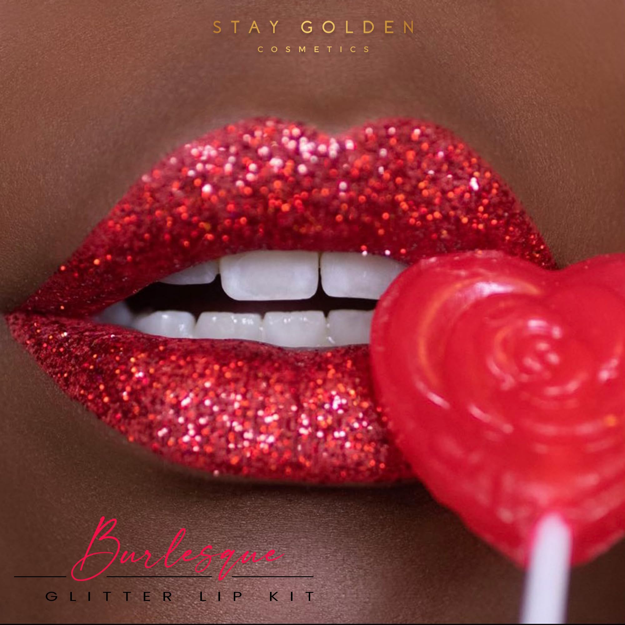 Stay Golden Cosmetics Burlesque Glitter Lip Kit (Red)