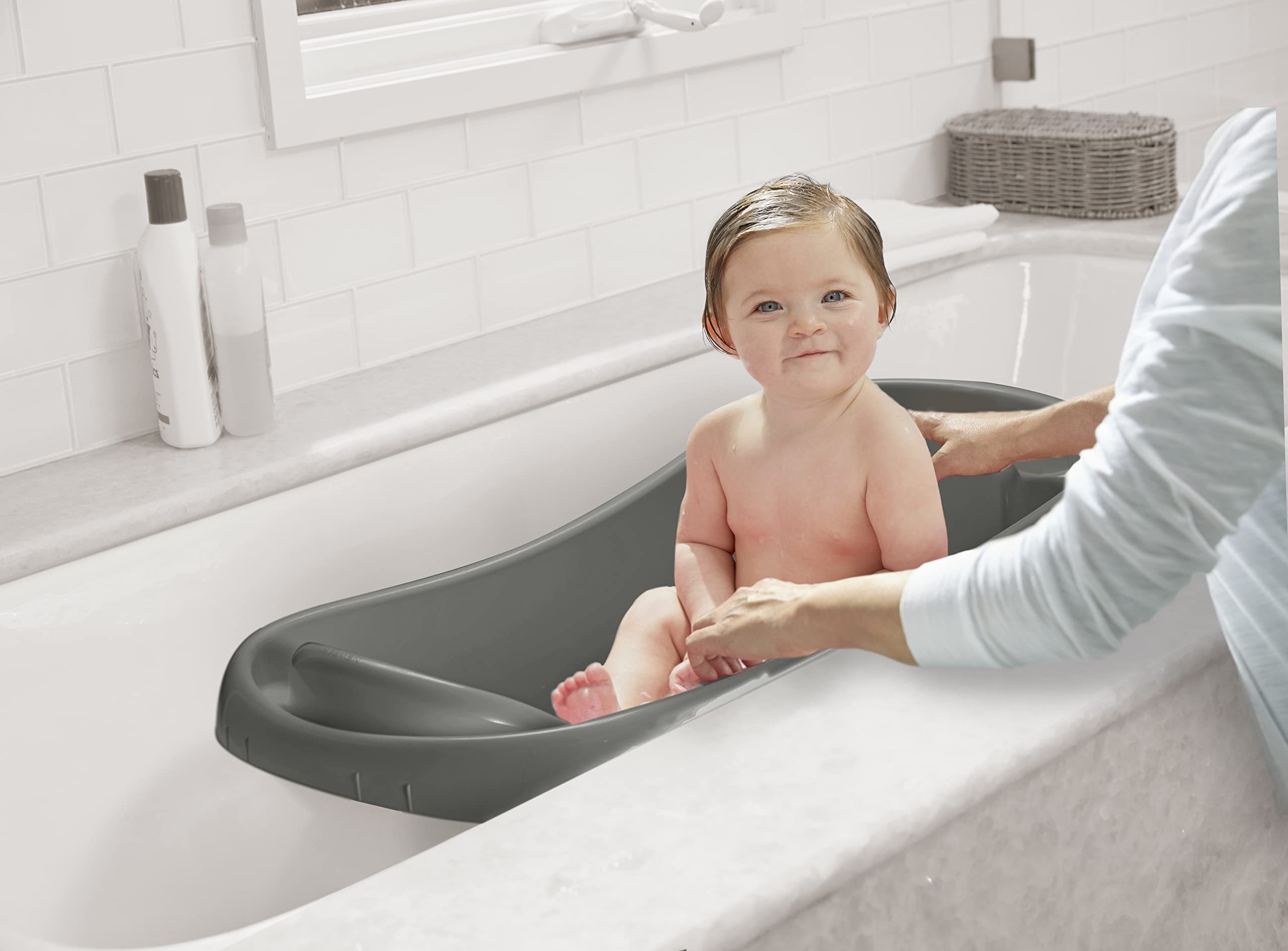 The First Years Renewed Baby Bath Tub - Newborn to Toddler 3-in-1 Baby Tub with Removable Sling - Made with 50% Recycled Material - 0 to 25 LBs