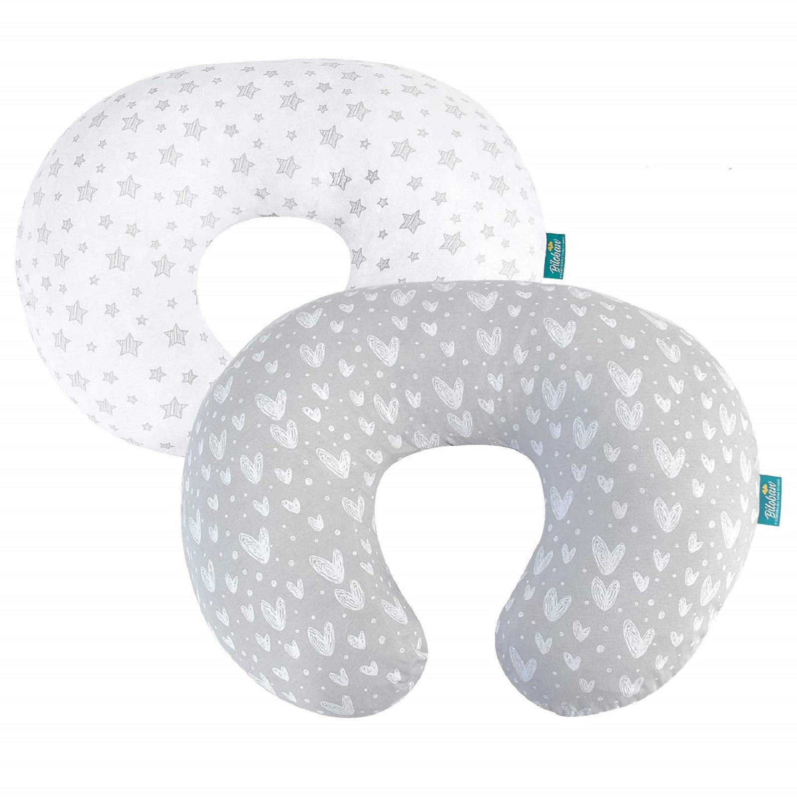 2 Pack Nursing Pillow Cover for Boppy Pillow 100% Cotton & Bassinet Sheets Compatible with Baby Delight Beside Me Dreamer Bassinet, 2 Pack