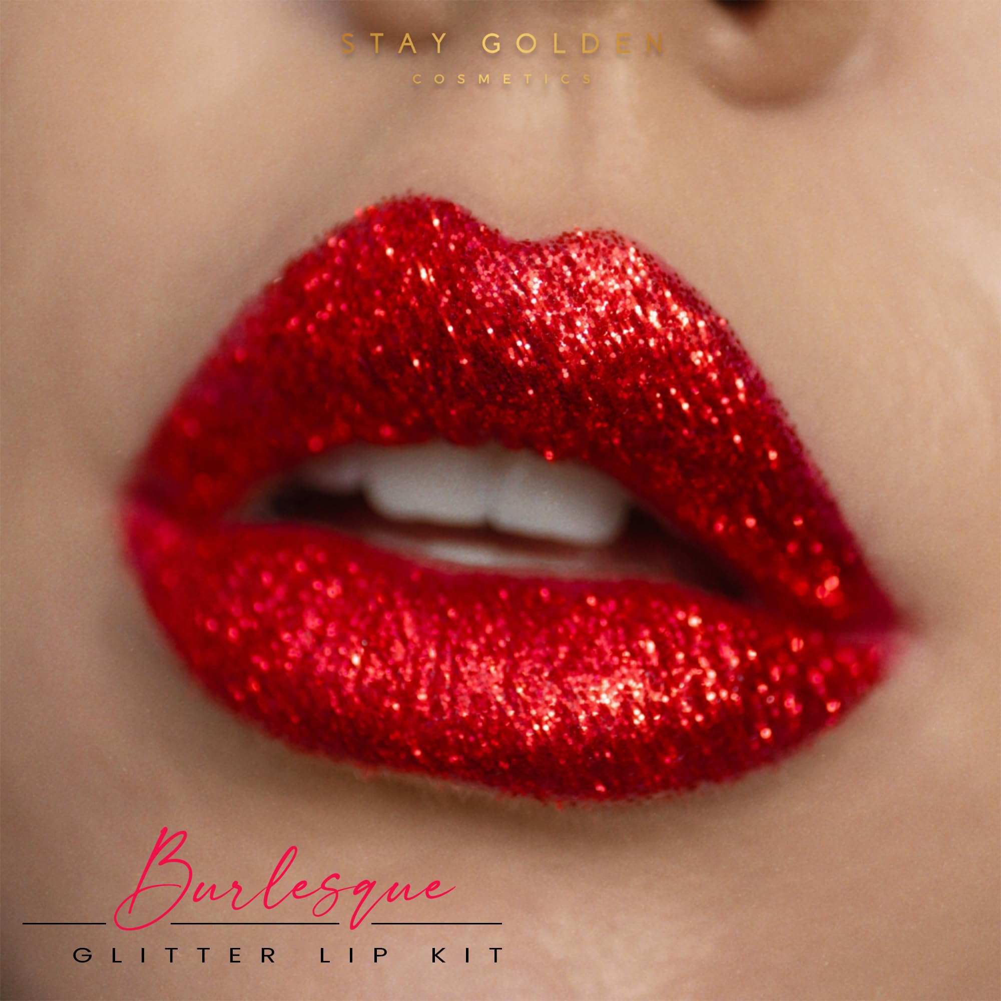 Stay Golden Cosmetics Burlesque Glitter Lip Kit (Red)