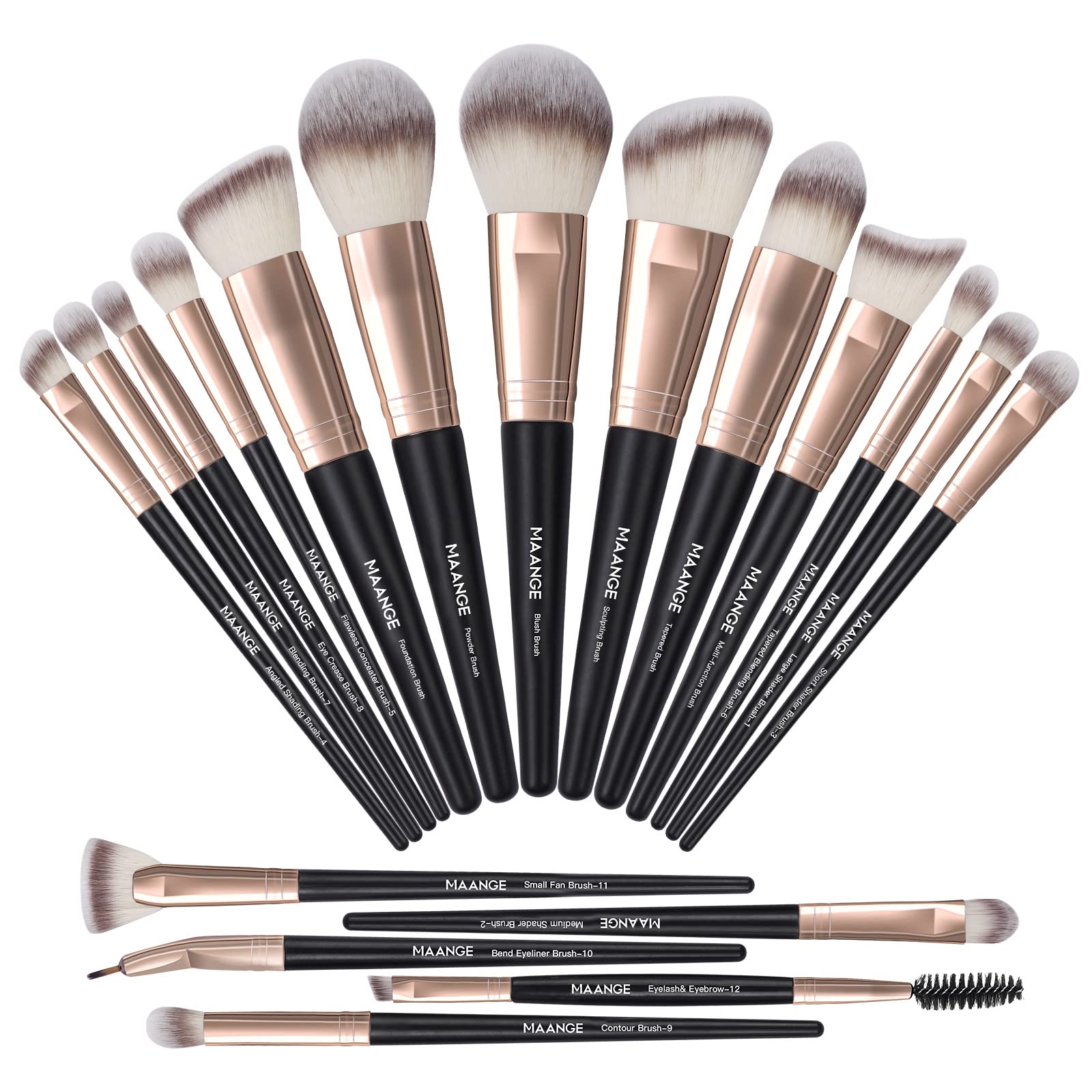 Makeup Brushes, MAANGE 18 Pcs Professional Makeup Brush Set Premium Synthetic Face Kabuki Brush Kit Foundation Blush Powder Eyeshadow Brushes Set