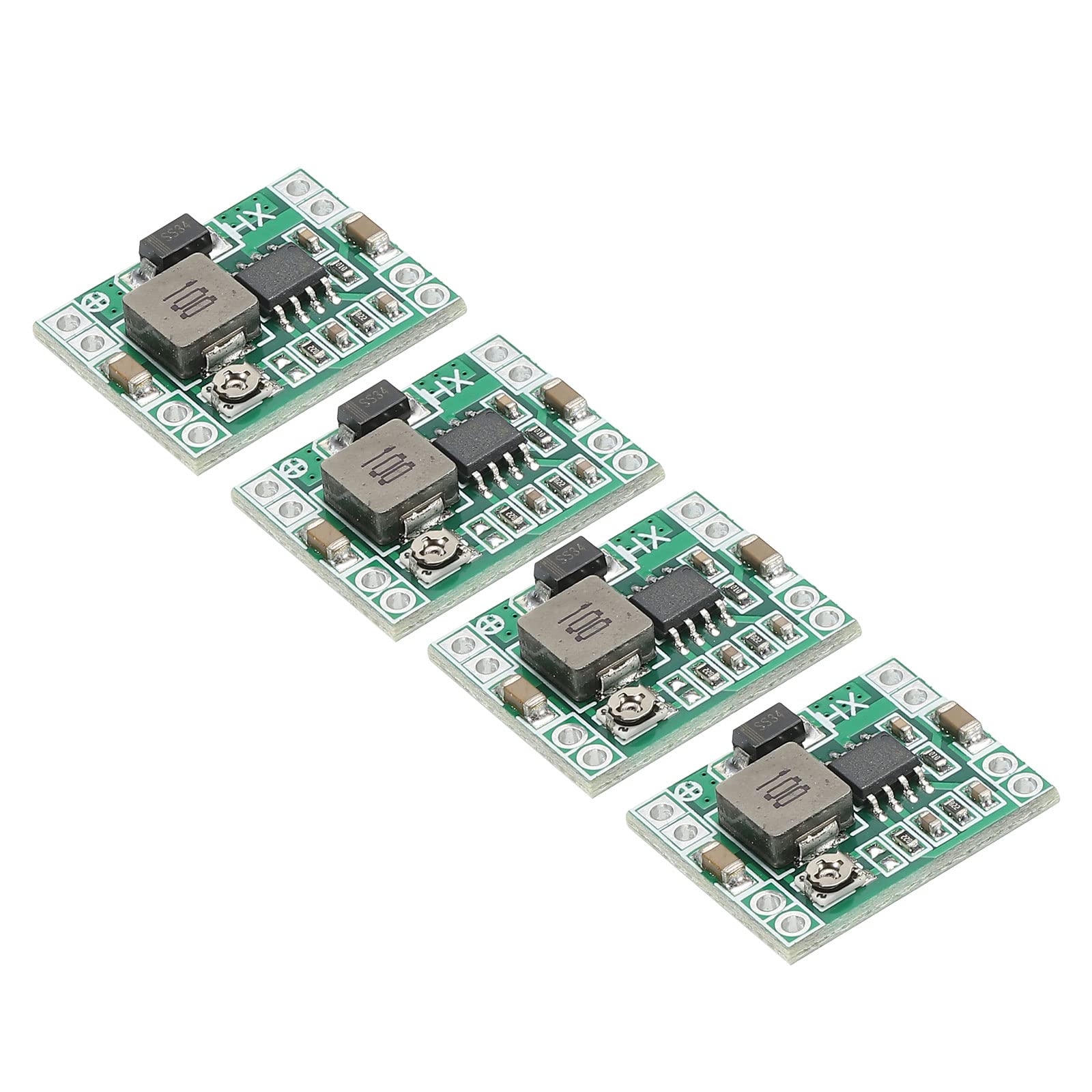 MECCANIXITY DC-DC Buck Converter Voltage Regulator MP1484EN 4.75-23V to 1-17V 3A Green for RC Airplane Power Adjustment Pack of 4