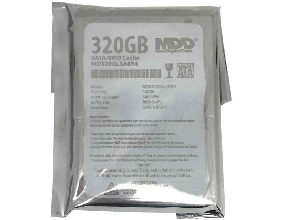 MDD 320GB 8MB Cache 5400RPM SATA 6.0Gb/s 2.5" Notebook Hard Drive (MD320GLSA854) - 2 Year Warranty