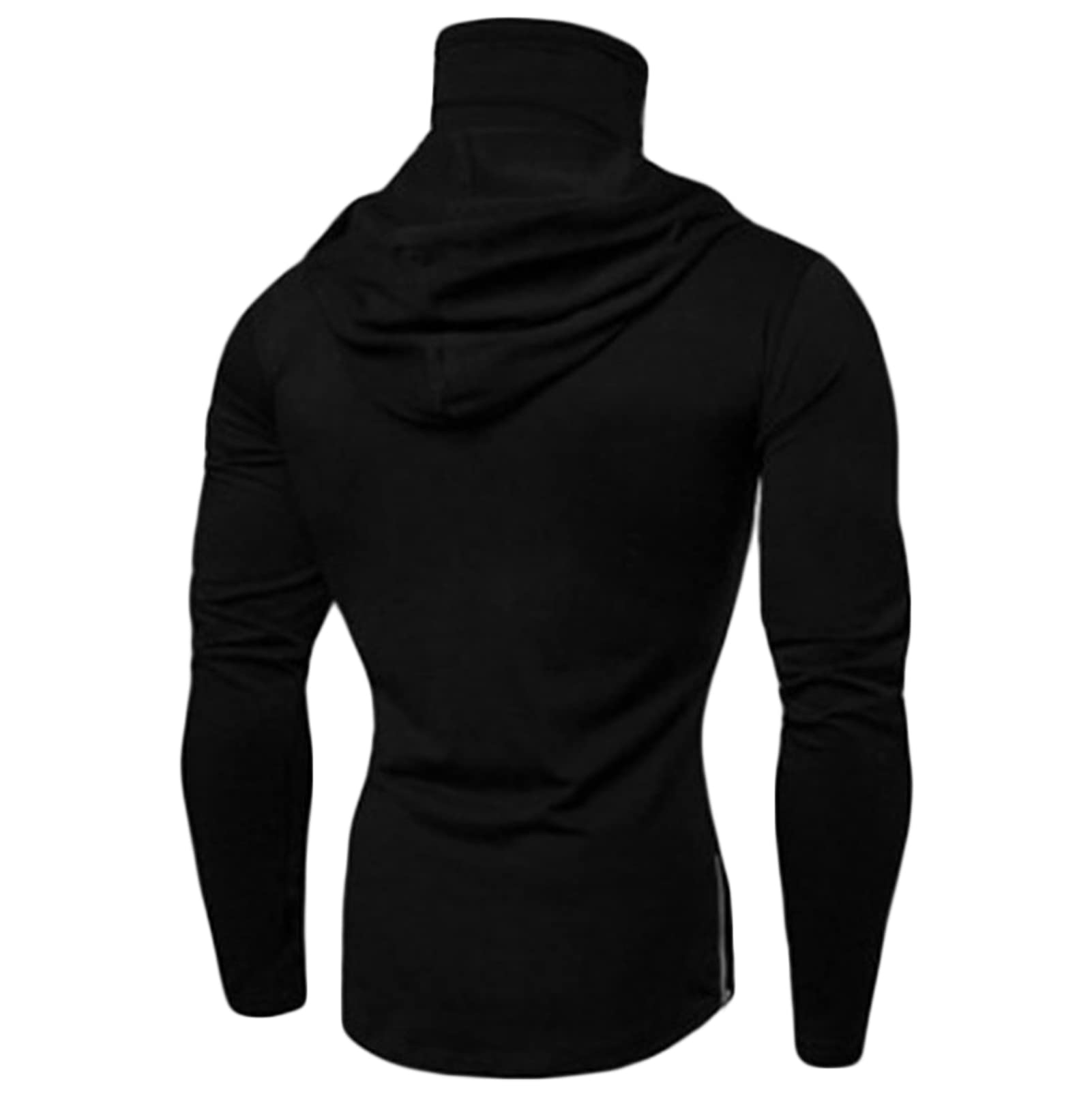 Maiyifu-GJ Men's Casual Pullover Hoodies with Mask Long Sleeve Workout Hooded Sweatshirt Lightweight Windproof Hoodie Blouse (Black,Medium)