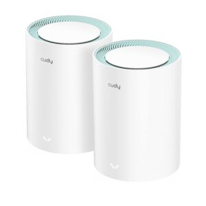 cudy m1300 2-pack ac1200 gigabit whole mesh wifi system, dual band, wifi extender, high gain antennas, vpn, cloudflare, connect up to 100 devices