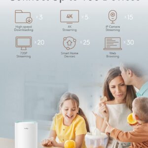 Cudy M1300 2-Pack AC1200 Gigabit Whole Mesh WiFi System, Dual Band, WiFi Extender, High Gain Antennas, VPN, Cloudflare, Connect Up to 100 Devices