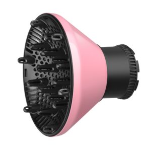 universal hair diffuser adaptable hair dryer attachment for blow dryer nozzles from 1.7 to 2.2 inch diameter (pink)