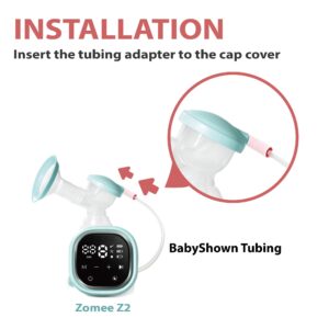 BabyShown Tubing Set Compatible with Zomee Z2 Double Electric Breast Pump. Replace Zomee Z2 Tubing, Z2 Replacement Part, NOT Original Zomee Tubing Set. BPA Free DEHP Free