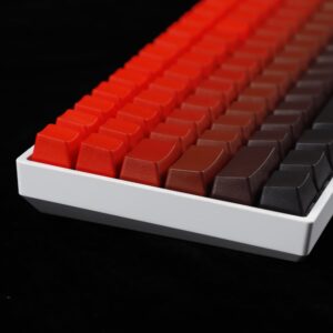 YMDK 124 Keys ANSI ISO Dyed Red Gradient PBT OEM Profile Keycap for 104 87 61 64 68 84 96 MX Switches Mechanical Gaming Keyboard (Red Gradient)