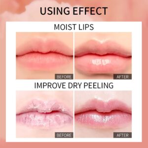 Alisesun 3 Color Pearlescent Lip Oil Hydrating Tinted Plump Lip Gloss Transparent Toot Lip Oil, Glass Lip Glow Oil Fresh Texture & Non-sticky, Nourishing Repairing Lightening Lip Lines Lip Care- 02