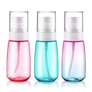 Cosywell Travel Spray Bottle TSA Approved 2oz 60ml 3 Pack Leak Proof Fine Mist Empty Plastic Refillable Spray Bottle for Perfume Essential Oils Toners Rose Water Cosmetics (3color)