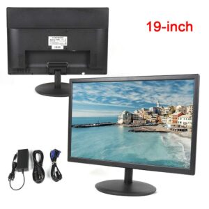 KIOPOWQ 19" LED Monitor 1440×900 Resolution with RGB, VGA, HDMI, USB Interface, Cash Register POS System for Small Business, Desktop Monitor for POS, PC, Client, Retail, Bar