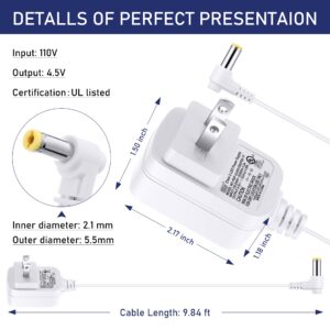 Sumind AC/DC Adapter Compatible with Lemax Lighted Accessory # 74254 94563 94565 94566 94527 94564, 4.5V 3 Output Power Adapter for Christmas Village Halloween Spooky Town Power Supply Charger(White)