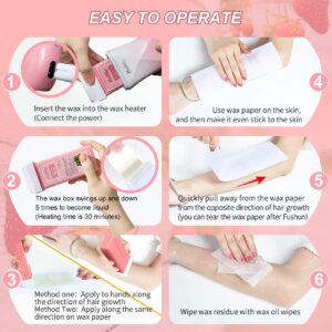 Hsility Wax Kit For Hair Removal Natural Honey Wax Upgrade Heating System Roll On Wax Kit for Hair Removal