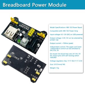 Minidodoca Breadboard Jumper Wires Kit 4pcs 400&830 Point Solderless Breadboards with Power Supply Module,140pcs 0.08"- 4.92" U-Shape,65pcs 4.7"-9.4",120pcs Length 8" M/M F/M F/F Dupont Jumper Wire