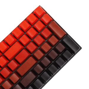 YMDK 124 Keys ANSI ISO Dyed Red Gradient PBT OEM Profile Keycap for 104 87 61 64 68 84 96 MX Switches Mechanical Gaming Keyboard (Red Gradient)