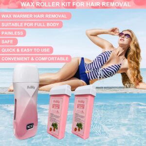 Hsility Wax Kit For Hair Removal Natural Honey Wax Upgrade Heating System Roll On Wax Kit for Hair Removal