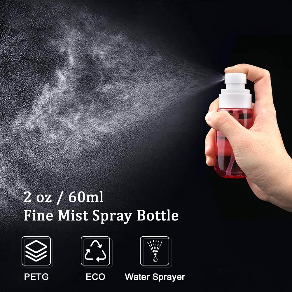 Cosywell Travel Spray Bottle TSA Approved 2oz 60ml 3 Pack Leak Proof Fine Mist Empty Plastic Refillable Spray Bottle for Perfume Essential Oils Toners Rose Water Cosmetics (3color)