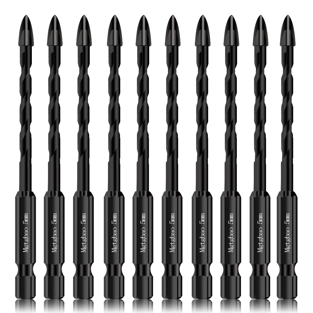 Mgtgbao 10pc 5MM Masonry Drill Bits +Mgtgbao 10pc 6MM Masonry Drill Bits