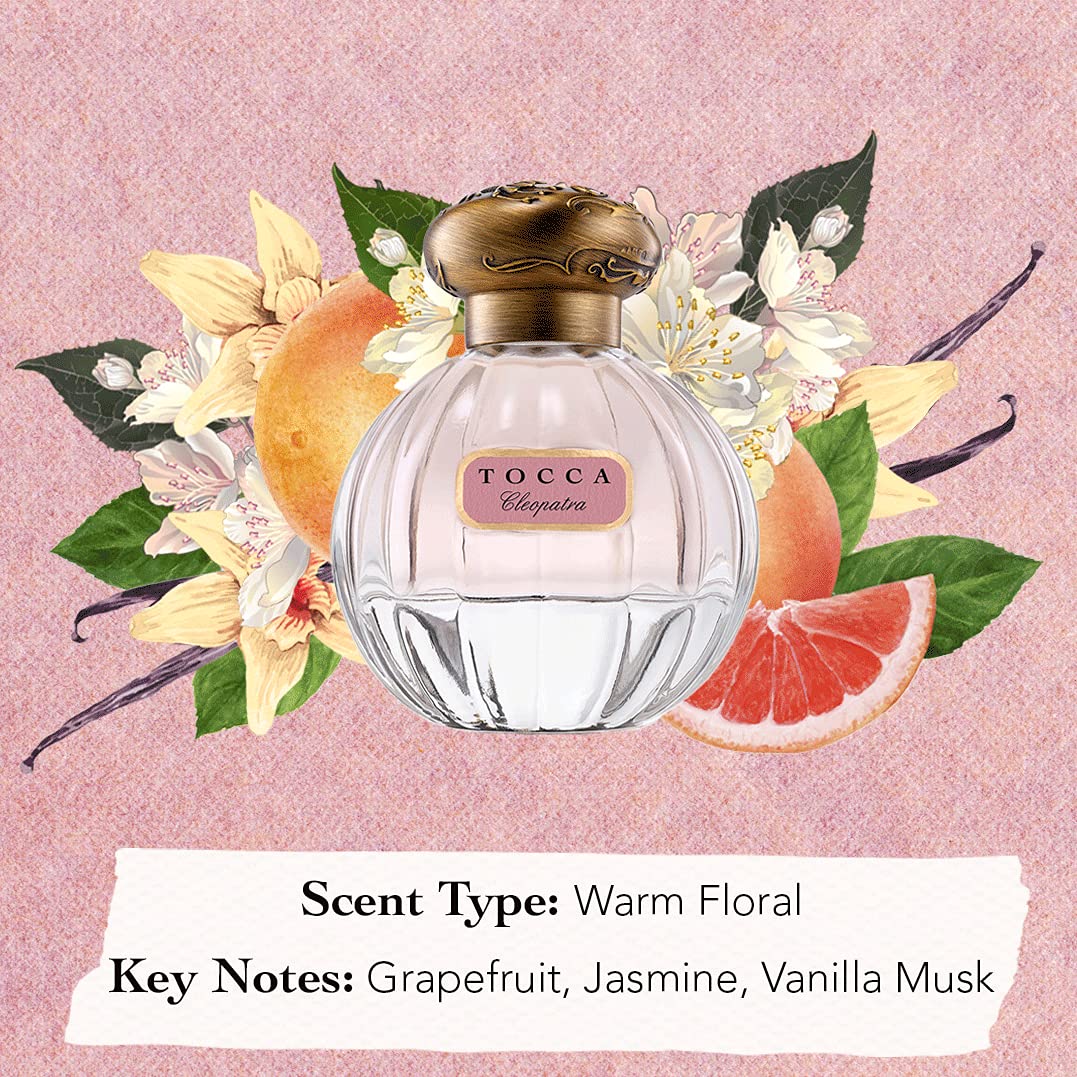 Tocca Eau de Parfum (50 ml) and Hand Cream (120 ml) in Cleopatra - Warm Floral, Grapefruit, Jasmine, Vanilla Musk