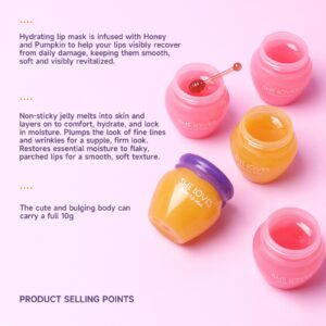 Sakura & Honey Lip Mask with Stick, Day & Night Repair Deep Moisture and Fade Lip Lines, Rich in Vitamin E & Cherry Blossom Extract Beeswax Essence Natural Lip Enhancer Care Sleeping Lip Mask