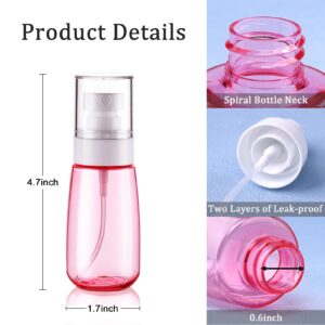 Cosywell Travel Spray Bottle TSA Approved 2oz 60ml 3 Pack Leak Proof Fine Mist Empty Plastic Refillable Spray Bottle for Perfume Essential Oils Toners Rose Water Cosmetics (3color)