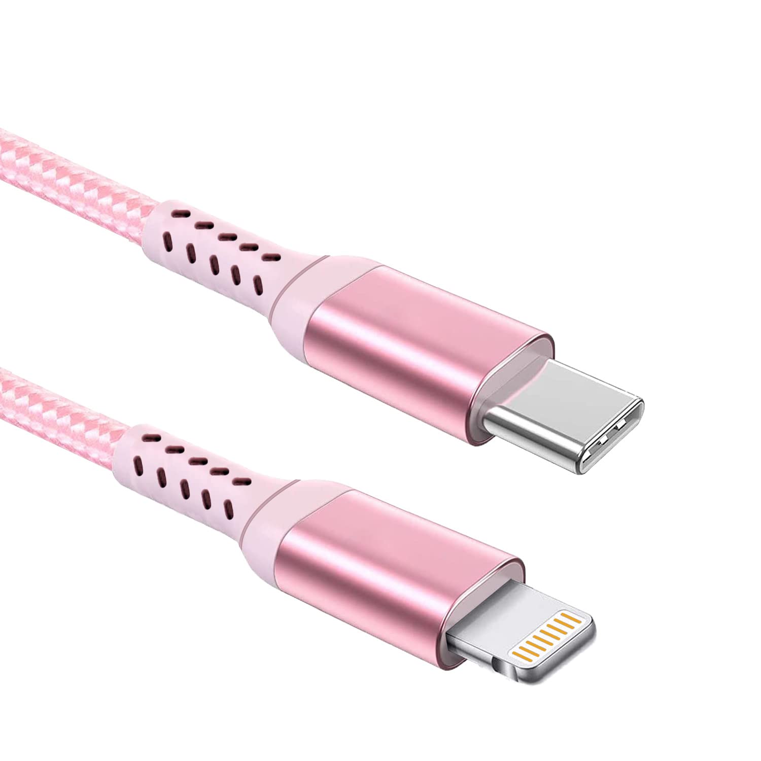 Awnuwuy 20FT Long iPhone USB-C to Lightning Cable [Apple MFi Certified] 20W 3A (max) USB C Power Delivery Fast Charge for iPhone 14 13 12 11 10 Max X XS XR 9 8, AirPods, iPad, Charging Cord Pink/Rose