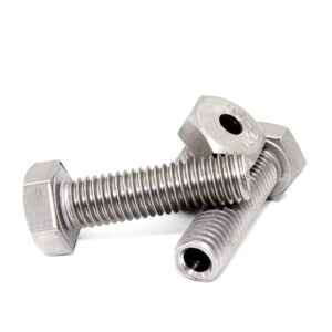 (5pcs) 304 Stainless Steel Hexagon Hollow Threaded Through Hole Suit Bolts for Electrical Fittings etc M10x25mm Aperture (5.2mm).