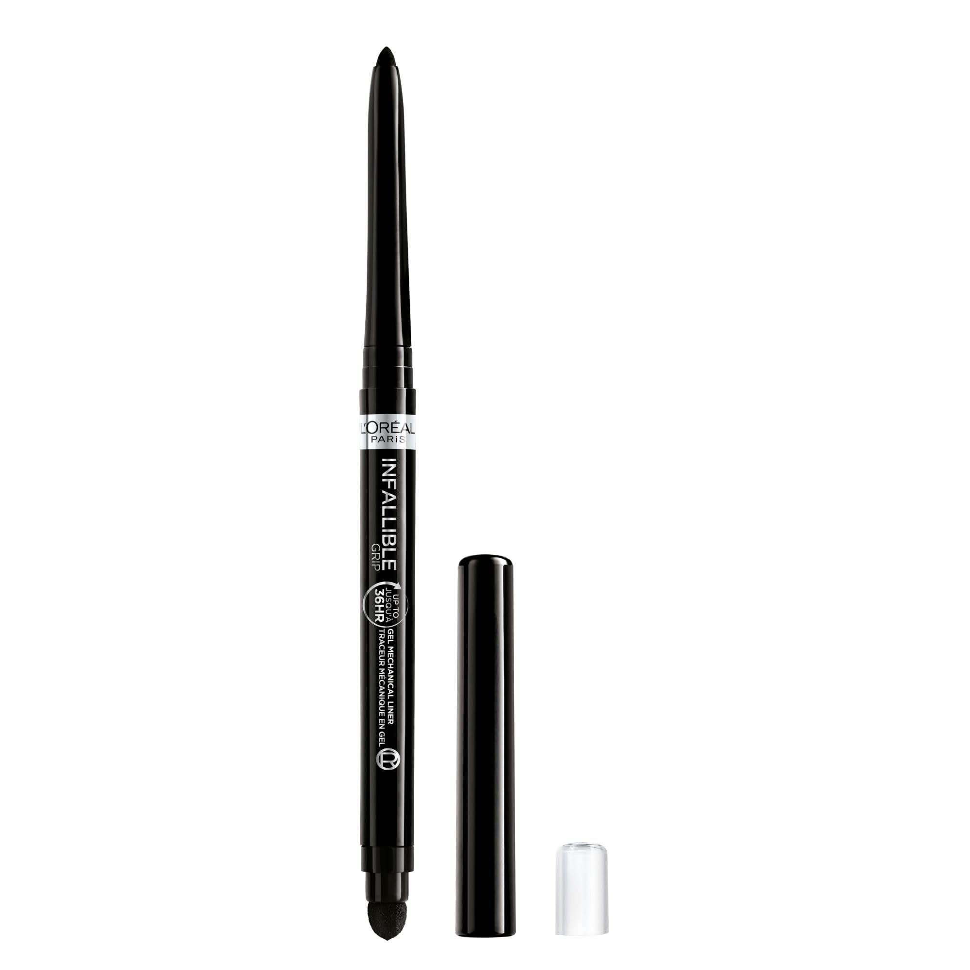 L'Oreal Paris Infallible Grip Mechanical Gel Eyeliner Pencil, Smudge-Resistant, Waterproof Eye Makeup with Up to 36HR Wear, Intense Black, 0.01 Oz