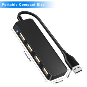 USB Hub,USB Splitter,USB 4-Port Extender Multiport USB Adapter 1 in 4 Out USB Expander for Charging/Data Sync Compatible with PC, Laptop, PS4, Mac Mini, MacBook, Surface Pro, More, USB2.0 Hub Under $5