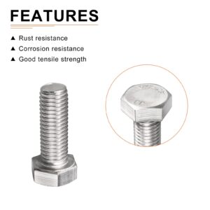 DTGN M14x40mm(DxH) Hex Bolts - 2Pack - Good for Machine Tools - 304 Stainless Steel Hexagon Head Screws