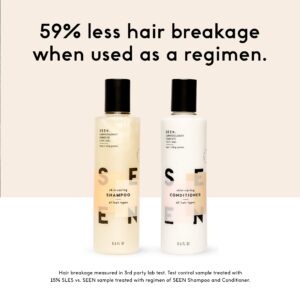 SEEN Shampoo, Conditioner & Blow-Out Creme- Scented - Non-Comedogenic & Sulfate-Free Blow Out Hair Cream- Reduces Frizz- Heat Protectant