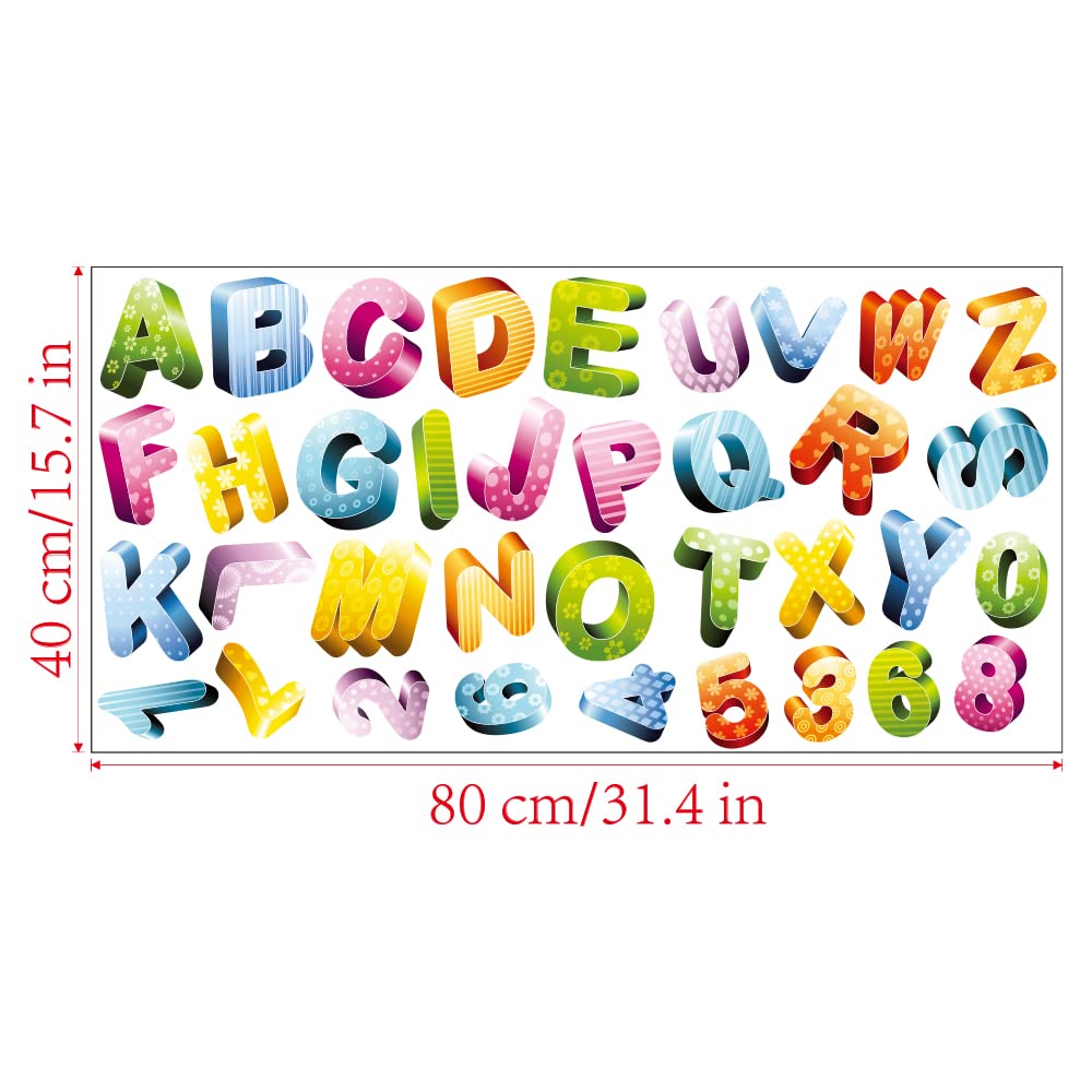 Alphabet Wall Decals ABC Stickers Learning Wall Decor for Kids Room Daycare Classroom Playroom Baby Nursery Decorations