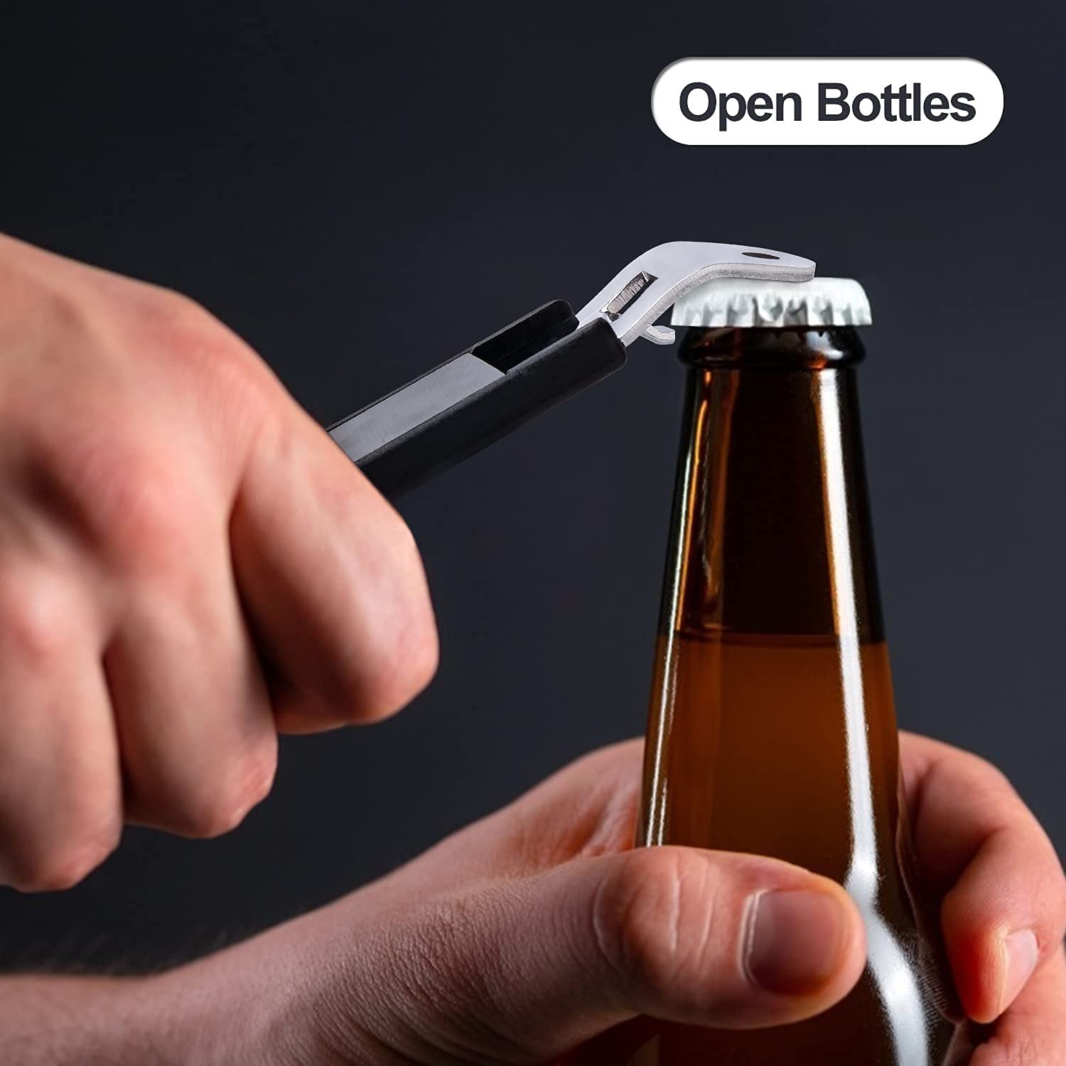 BEATURE Bottle Opener - 3 Pieces Magnetic Beer Bottle Openers - Metal Can Punch Opener Magnet for Fridge, Blue