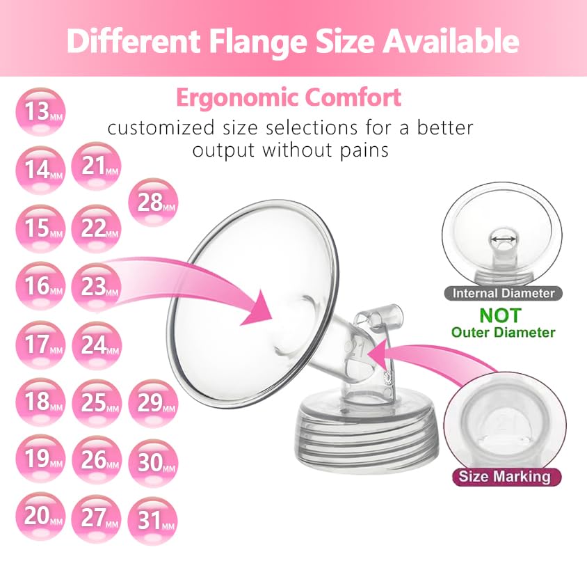 Belmikal 14mm Flange Compatible with Spectra S2 Spectra S1 9 Plus Ameda MYA Motif Luna Breastpumps Replacement to Spectra Pump Parts and Spectra Flanges. Compatible with Spectra Parts/Accessories