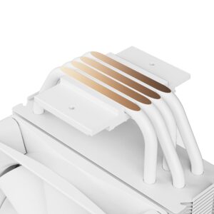 NZXT T120 CPU Air Cooler - RC-TN120-W1 - Conductive Copper Pipes - Fluid Dynamic Bearings - AMD and Intel Compatibility - White