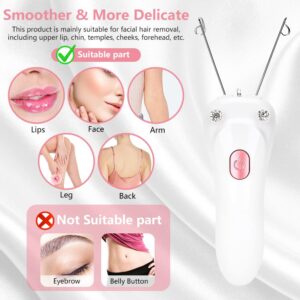 Watris Veiyi Threading Hair Removal Epilator for Women, Electric Facial Threading Hair Removal for Women, Threading Face Epilator for Fine Hairs on Face, Chin, Upper Lip, Arms(Pink)