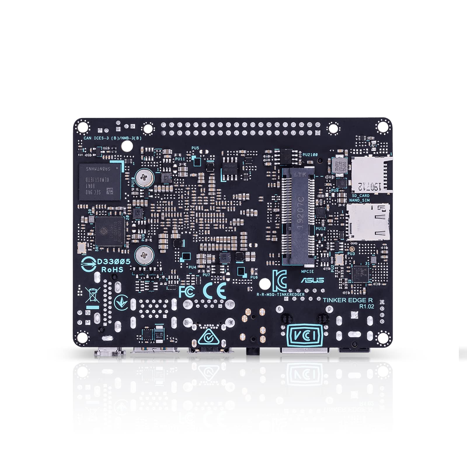 Tinker Edge R RK3399Pro Single Board Computer with 3 Tops NPU Ideal for Edge AI Computing andML Object Detection (6GB+16GB eMMC Version)