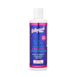 hollywood hair bar growth conditioner - infused with purified water, tea tree and keratin, vegan and cruelty free, 8 oz