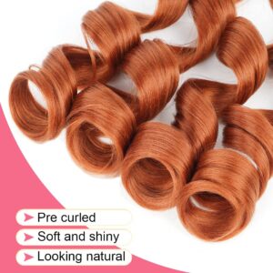 WIPPORYA Ginger French Curl Braiding Hair 24 Inch Soft Ginger Braiding Hair Pre Stretched Loose Wave Bouncy 350 Braiding Hair 100g/pack Yaki Crochet Hair for Black Women Hair Extensions for Braids (#350)