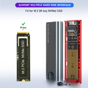 M.2 SSD Enclosure, M.2 NVME SSD Enclosure High Speed Ultrathin Aluminum Alloy Enclosure UASP 10Gbps for 2260 SSD