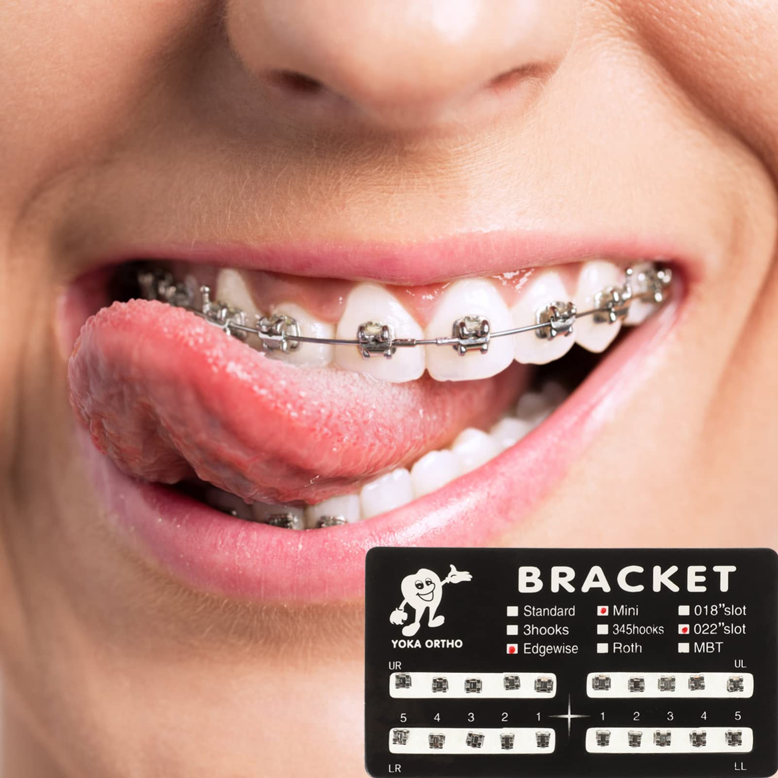 GLEAVI 20Pcs Dental Orthodontic Brackets Stainless Steel Tooth Brace Brackets Tooth Brace Holder Dental Accessories for Orthodontic Tooth Brace