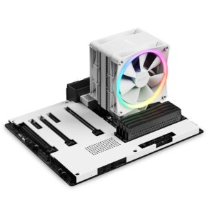 NZXT T120 RGB CPU Air Cooler - RC-TR120-W1 - Conductive Copper Pipes - Fluid Dynamic Bearings - AMD and Intel Compatibility - White