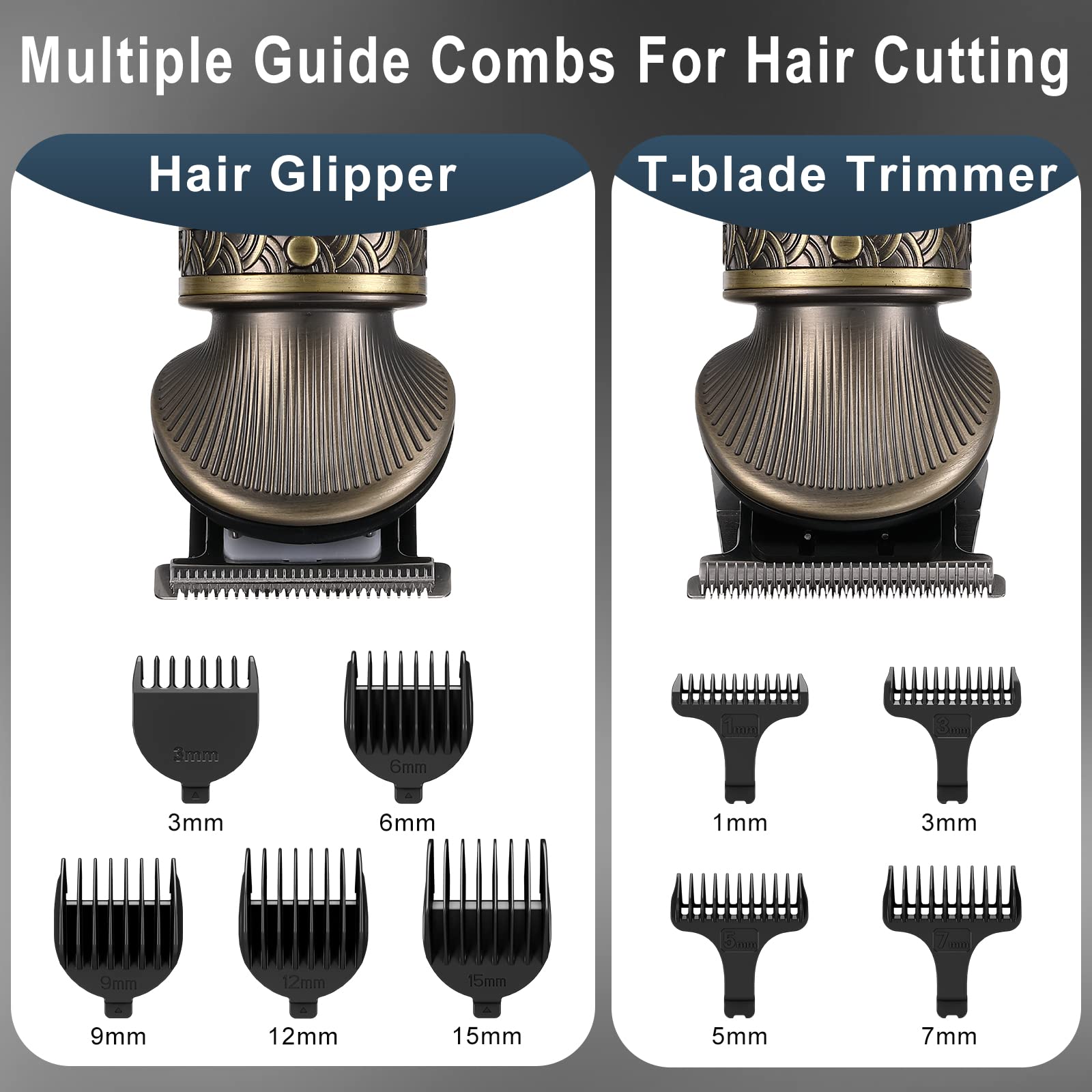 Hatteker Hair Clippers for Men T-Blade Trimmer Beard Trimmer Cordless Hair Trimmer Edgers Shaver Grooming Kit for Men