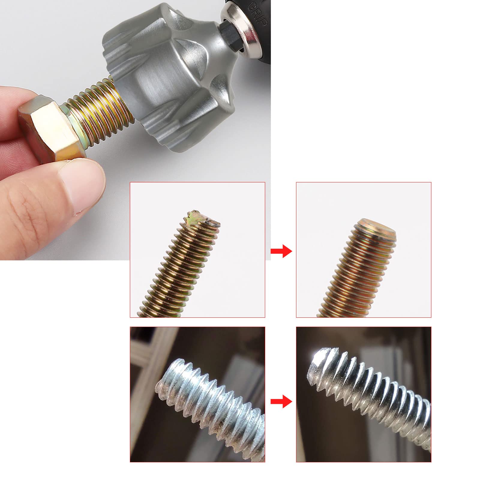 Deburring External Chamfer Tool, Deburring Chamfering Drill Bit, Bolt Deburring Tool Stainless Steel, Remove Burr Tools Quick Release Hex Shank Fits 1/2"to 1-3/8" (13mm-35mm)