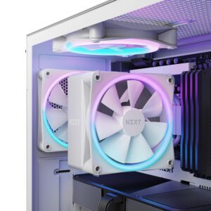 NZXT T120 CPU Air Cooler - RC-TN120-W1 - Conductive Copper Pipes - Fluid Dynamic Bearings - AMD and Intel Compatibility - White