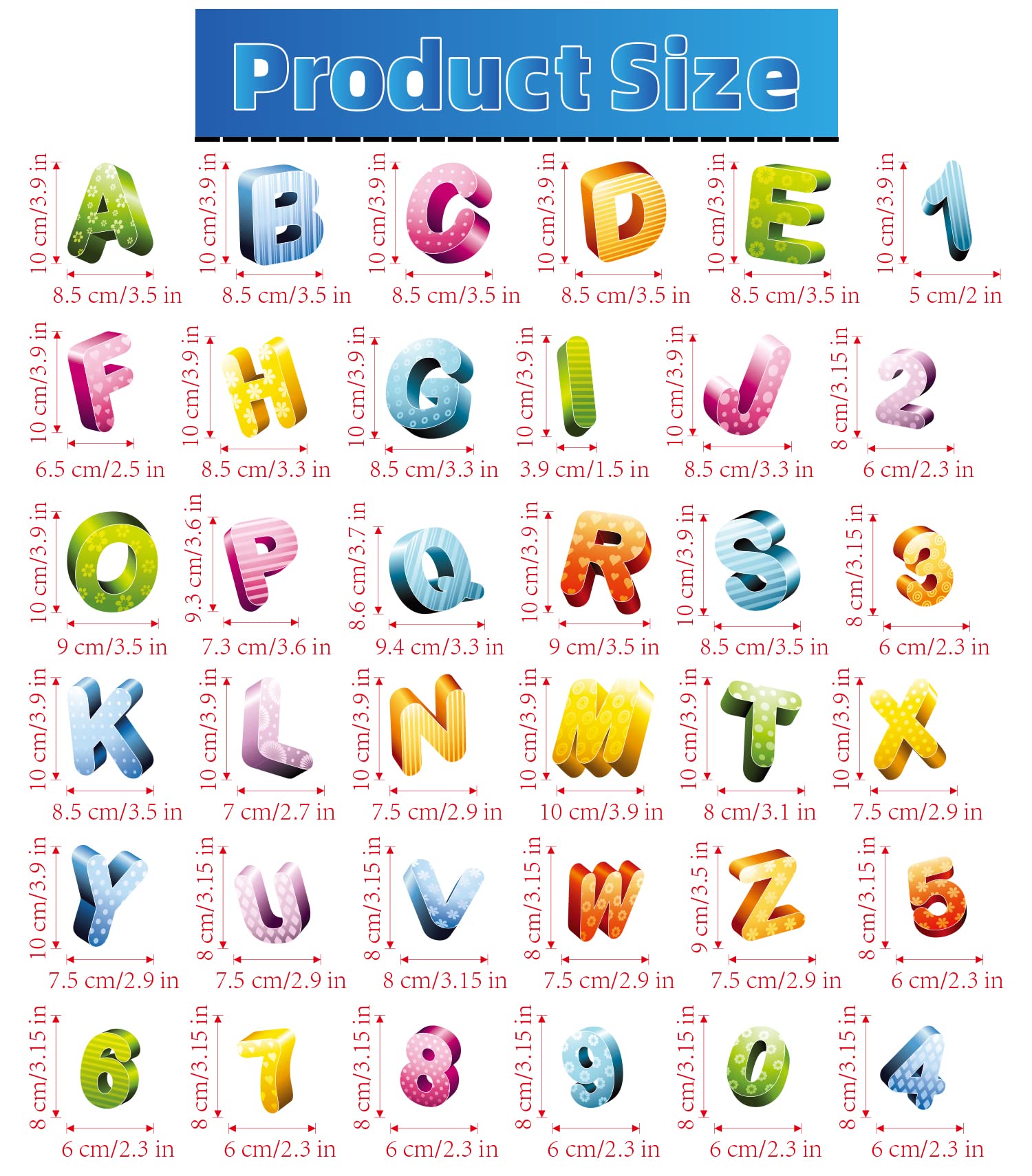 Alphabet Wall Decals ABC Stickers Learning Wall Decor for Kids Room Daycare Classroom Playroom Baby Nursery Decorations