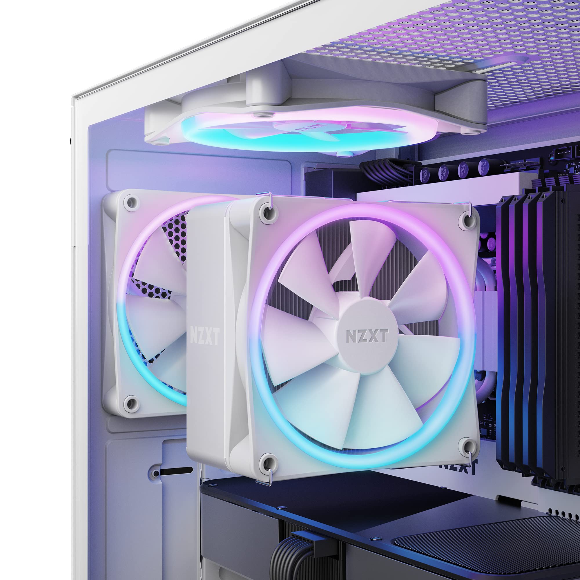 NZXT T120 RGB CPU Air Cooler - RC-TR120-W1 - Conductive Copper Pipes - Fluid Dynamic Bearings - AMD and Intel Compatibility - White