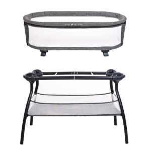 Baby Delight Beside Me Nova | Bedside Bassinet | Removable and Portable Bed | for Infants 0 – 5 Months | Charcoal Tweed