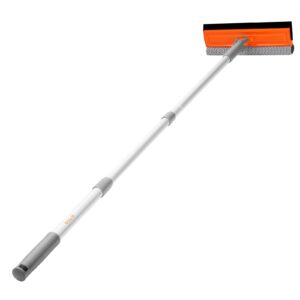 eazer 46'' professional window cleaner tool, 2-in-1 rotatable squeegee for window cleaning kit, window washing equipment kit with threaded extension pole(20''-46'') for shower/windshield.